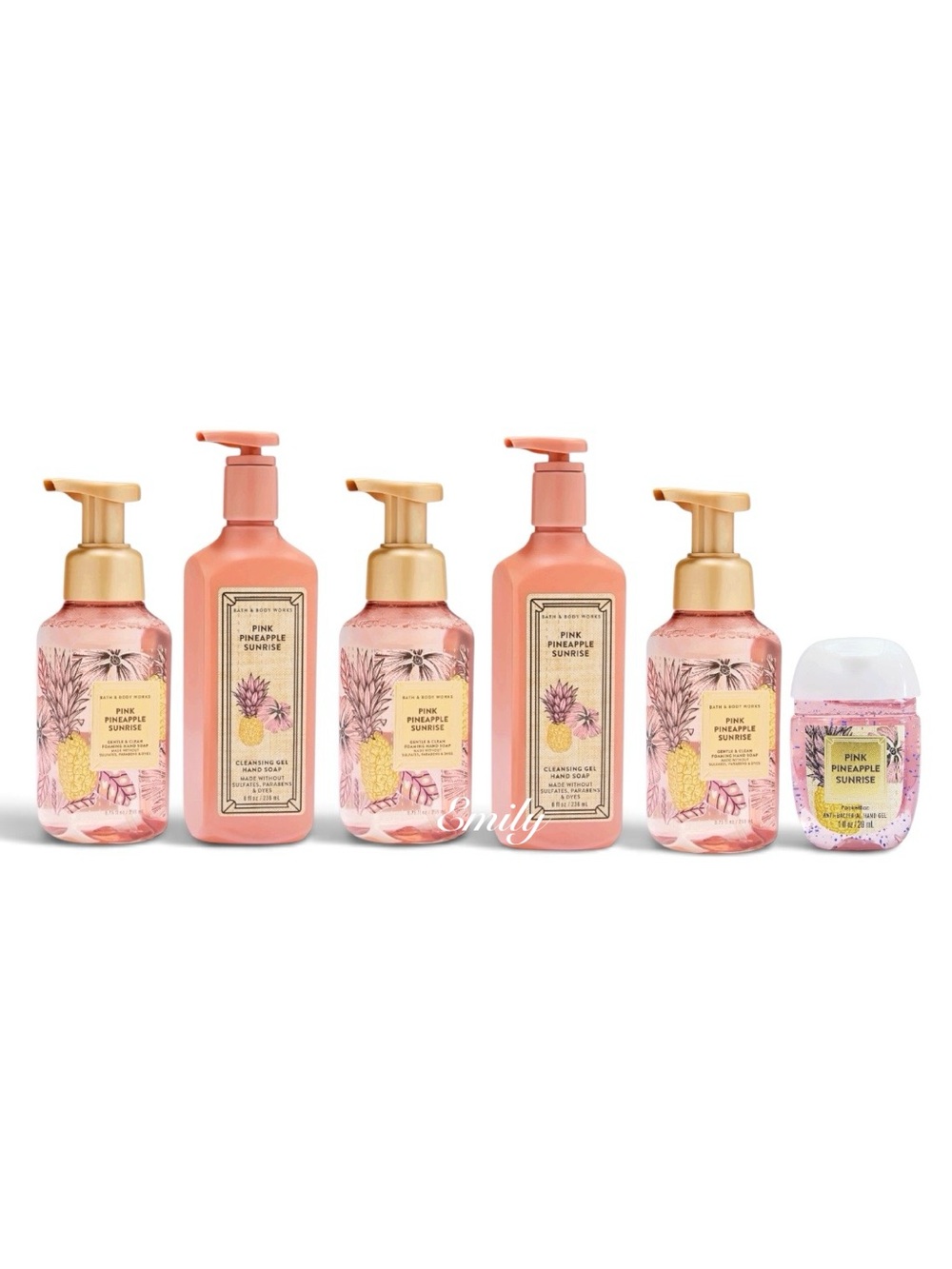 5X PINK PINEAPPLE SUNRISE Hand Soap Collection Set Bundle by Bath & Body Works